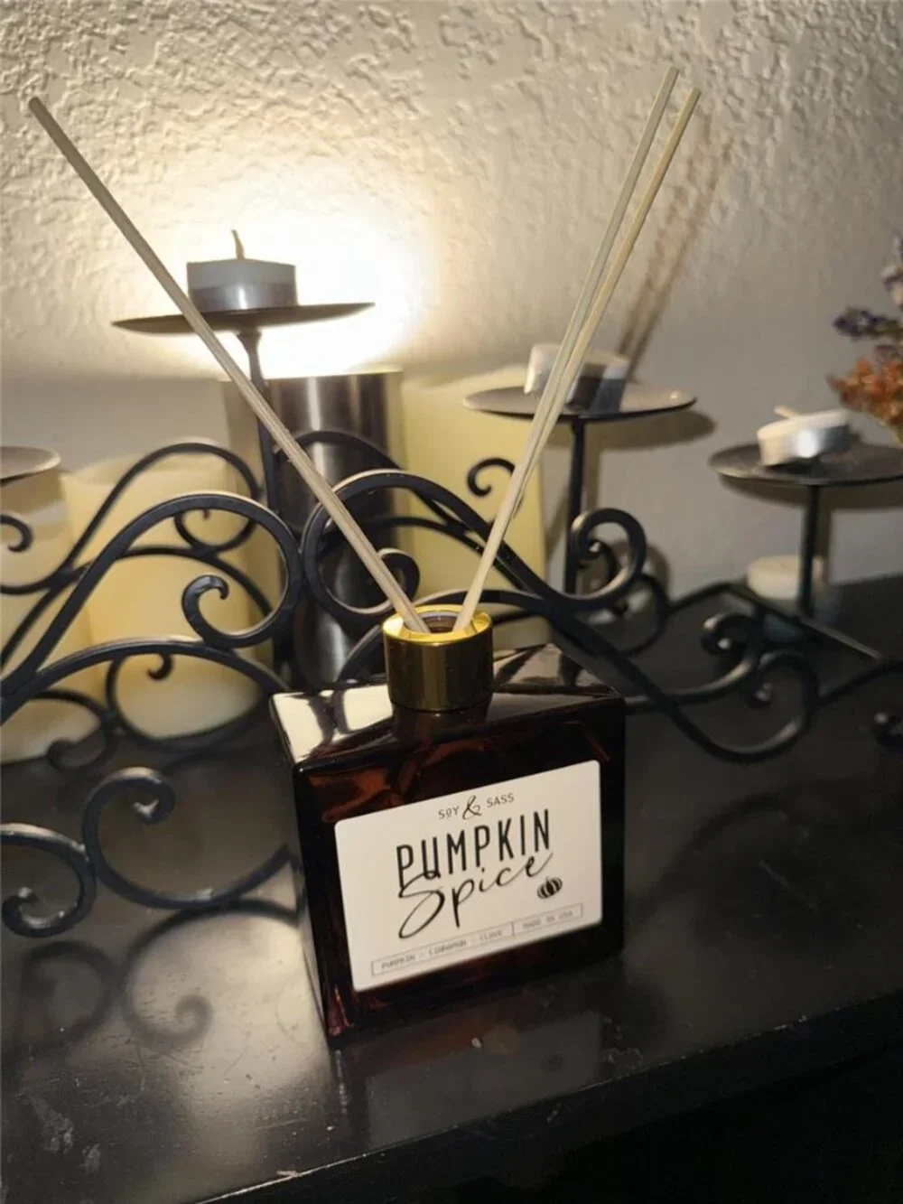Pumpkin Spice Reed Diffuser, Fall Reed Diffuser Set - Infused w/Essential Oils